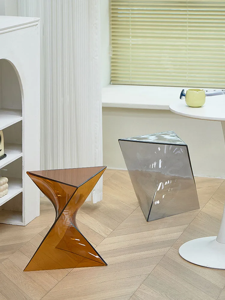 Creative Coffee Table,Acrylic Furniture,Living Room,Sofa Corner Table,Irregular Transparent Balcony,Small Edge Tables Customized image 2