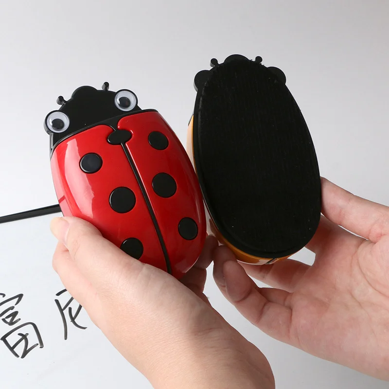 Ladybug Magnetic Pencil Case Board Eraser Storage Box Dual Purpose Eraser Whiteboard Pen Organizer Cartoon Refrigerator Magnet