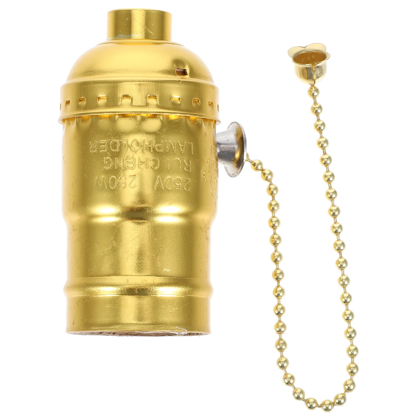 

E26 Pull Chain Lamp Socket Cord Base Extended Chain Light Bulb Holder Ceiling Wall Mount Aluminum Screw Threaded Base