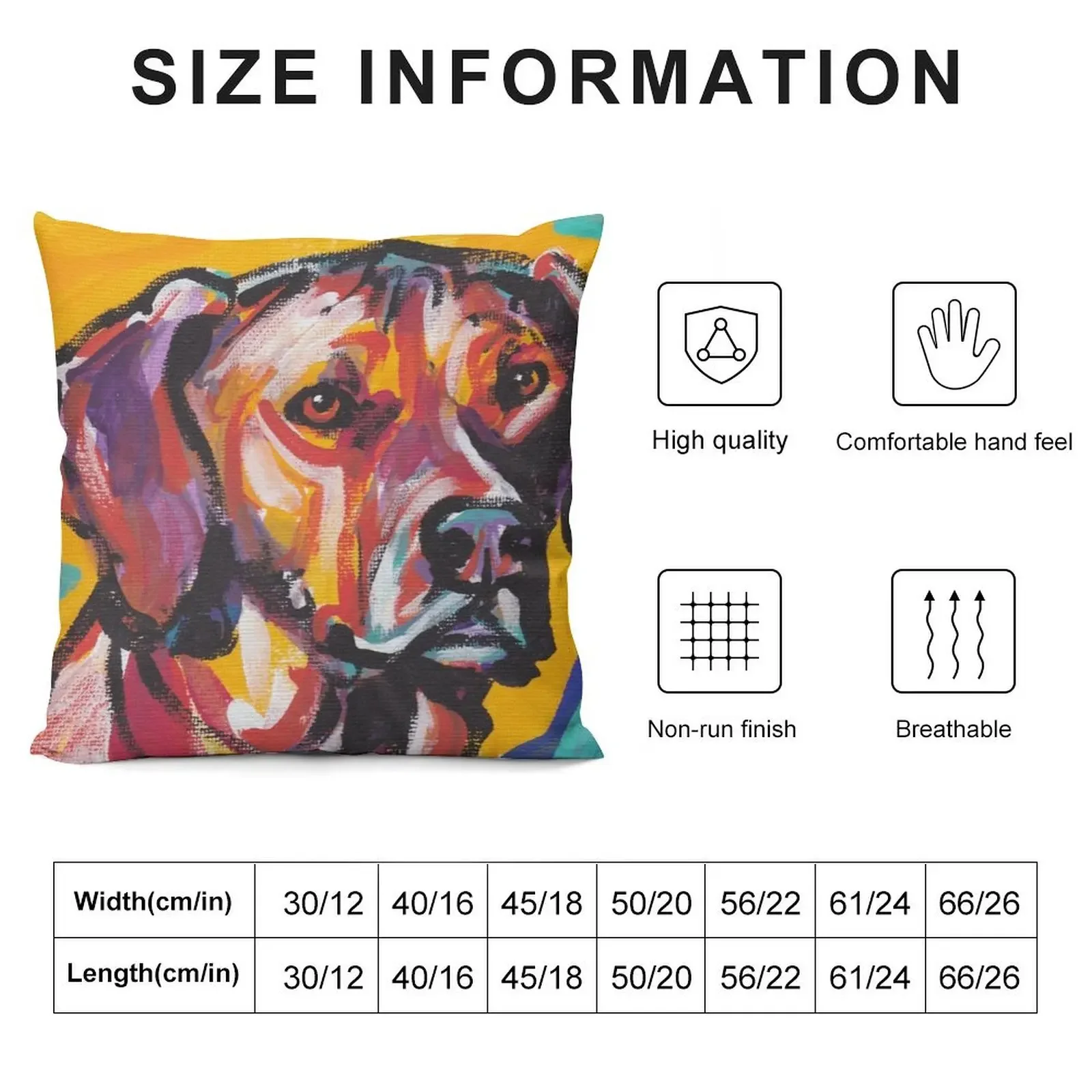 Rhodesian Ridgeback Bright colorful pop dog art Throw Pillow Sofa Cushions Covers Christmas Pillow Cases pillow