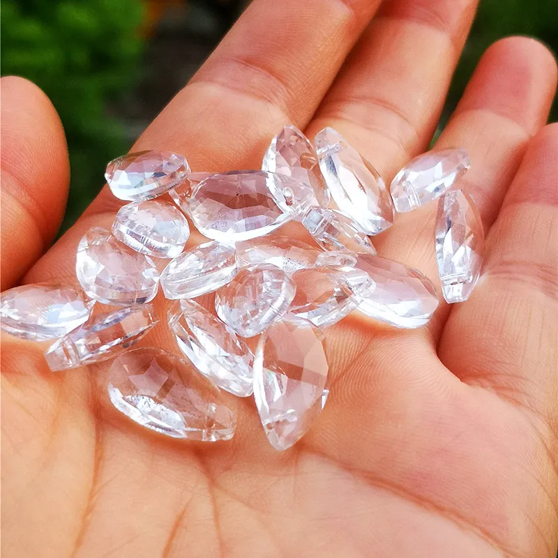 Hot Selling 100pcs/lot 16mm K9 Clear Crystal Chandelier Faceted Pointed Pear Drops Glass Lighting Part For DIY Window Suncatcher