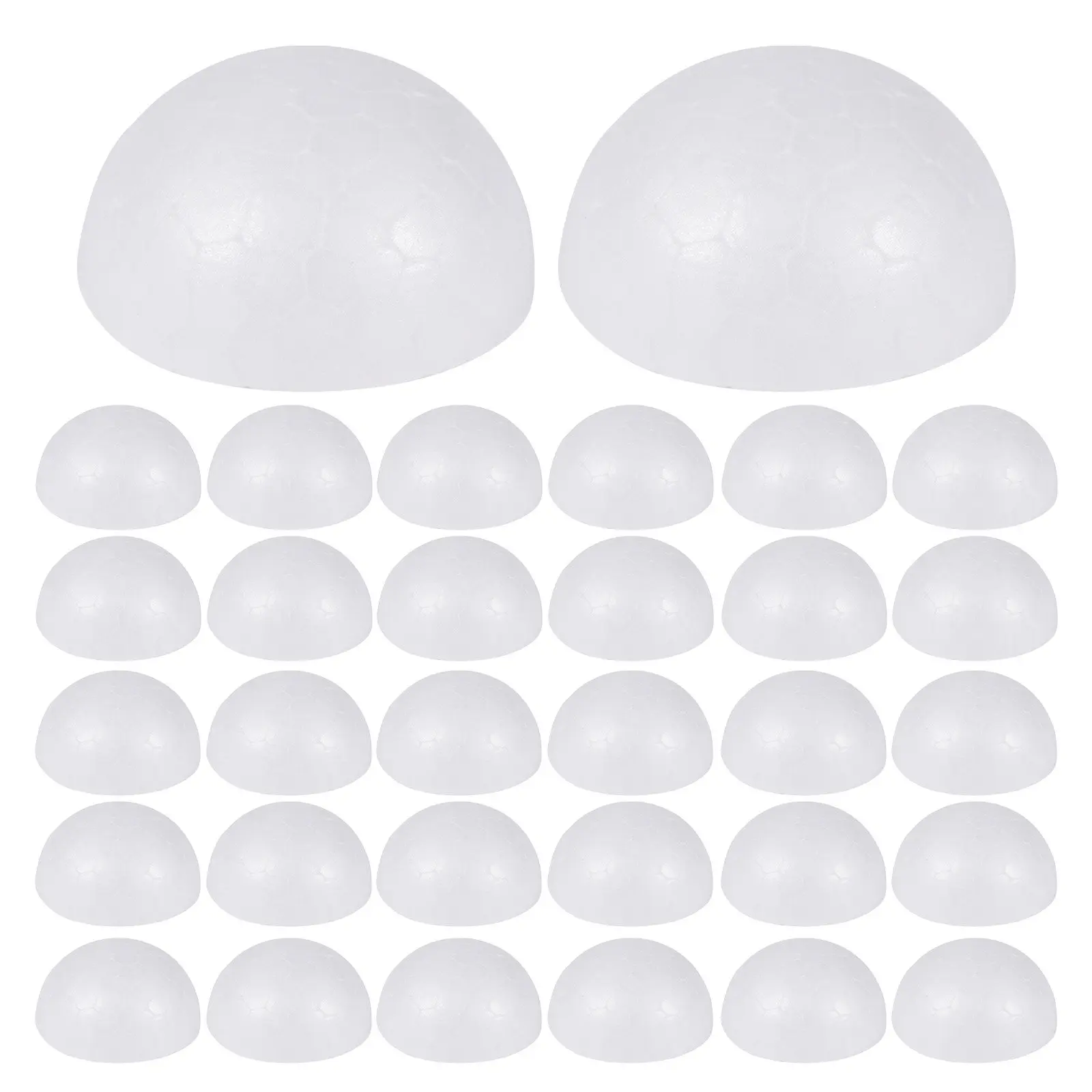 50Pcs 7Cm White Foam Semicircle Balls Craft Supplies for DIY Painting Writing Flower Arranging Christmas Decor Activities