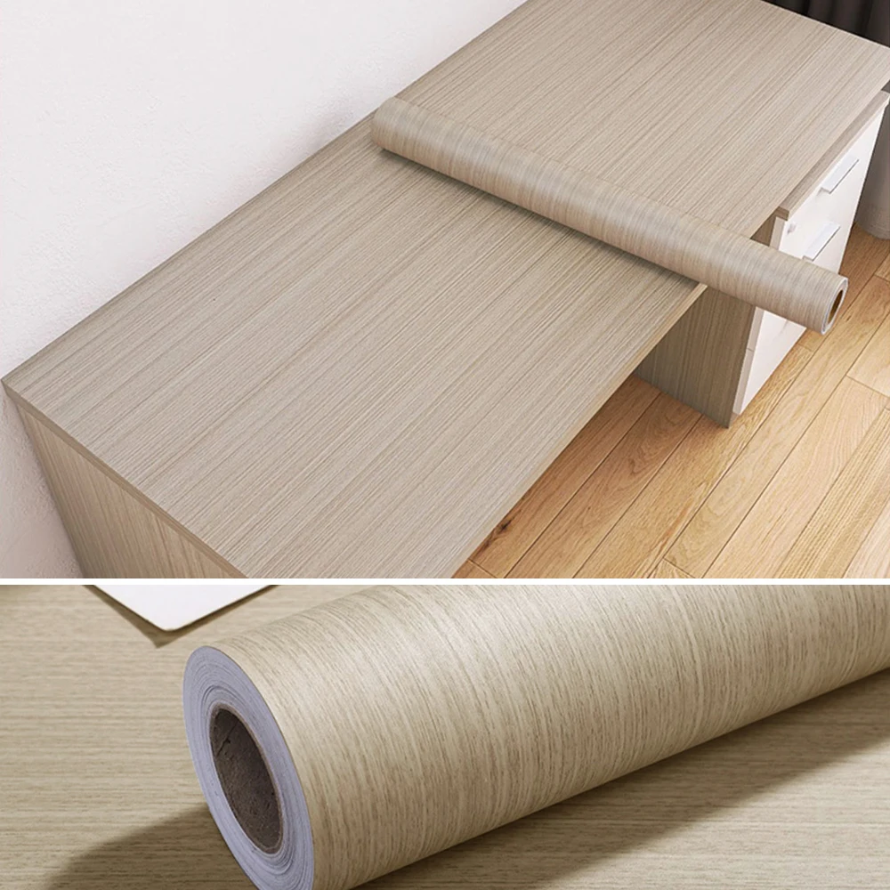 

Бежевые, желтые обои под дерево, мебель, деревянная наклейка на стену для шкафа, столешницы, домашнего офиса, наклейки для ремонта под дерево