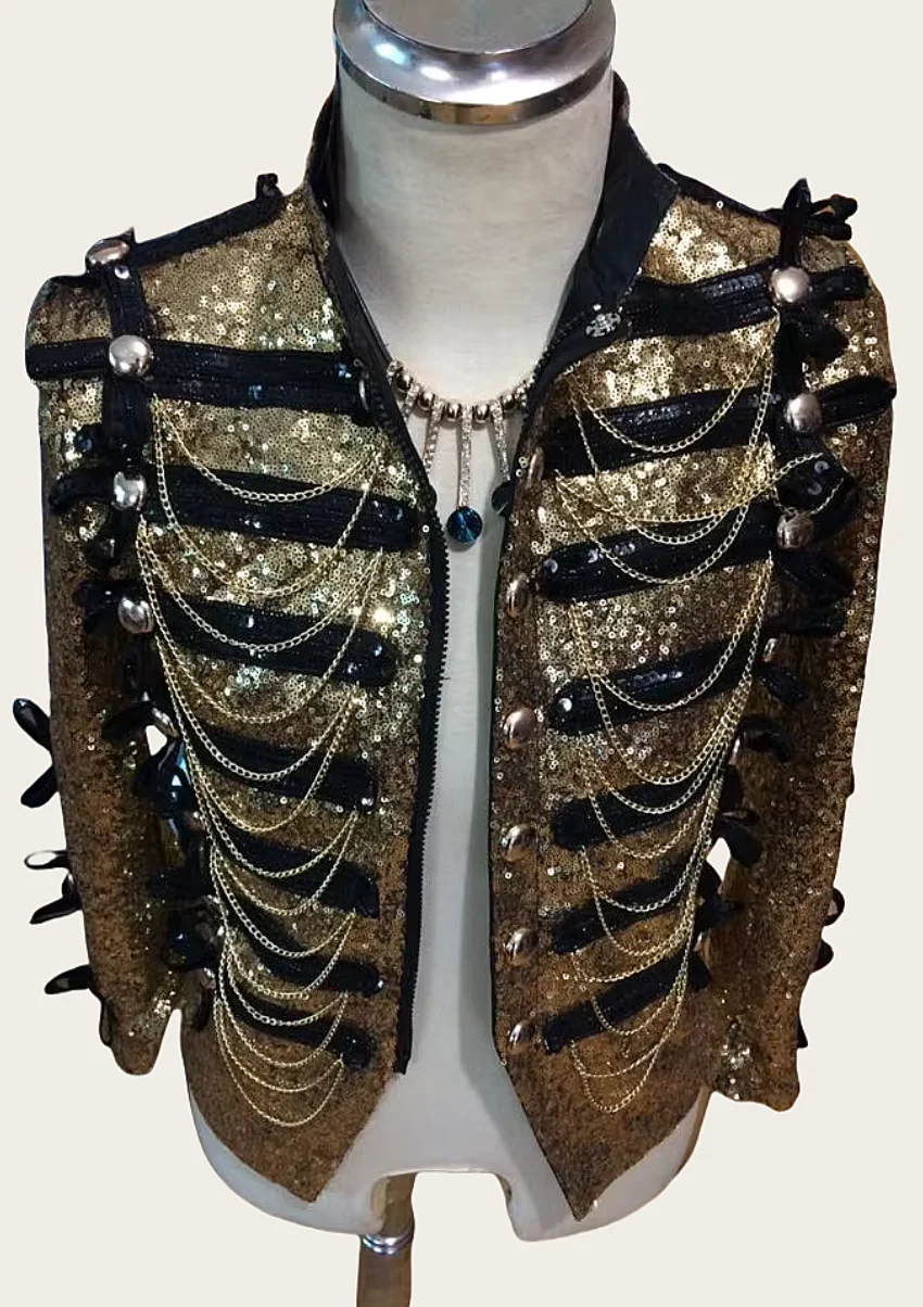 Customs Handmade Sequins Chain Tassel Royal Jacket Costumes Stage Show Chorus Host Dress Bar Party DS Performance Wear