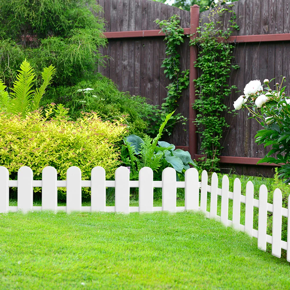 

6Pcs Decorative Garden Fence Plastic Picket Fencing Yard Border Lawn Edging Outdoor Scenery Garden Fence Yard Scene Decor