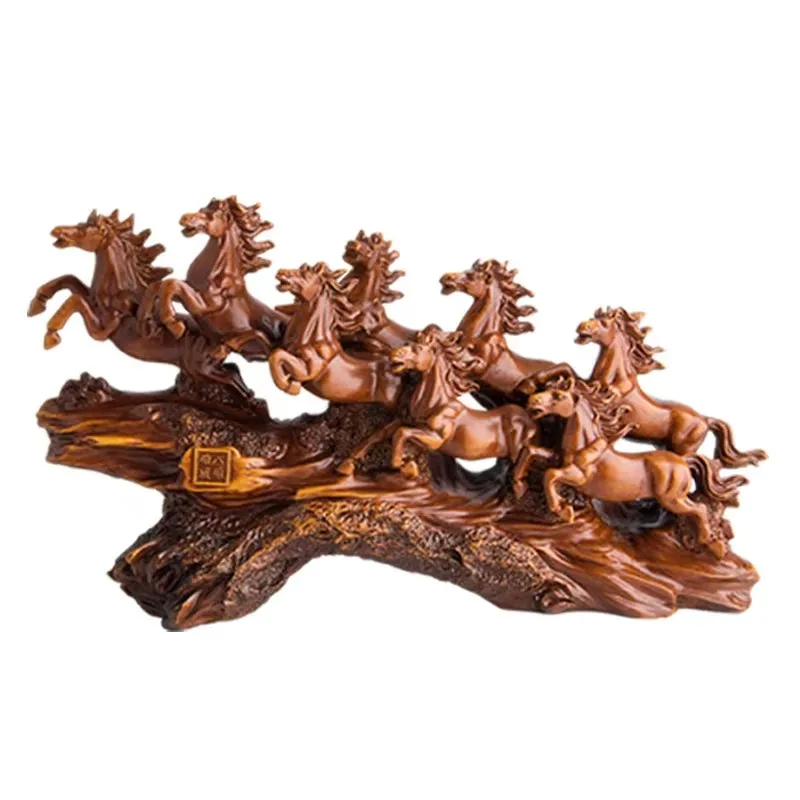 Home Decor Eight Horses To Attract Wealth Ornament Living Room Decoration Resin Crafts Office Desktop Decoration