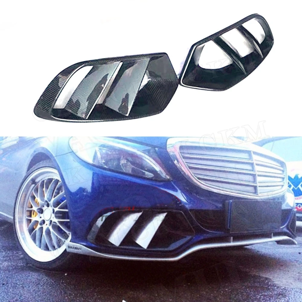 

C Class Carbon Fiber Front Bumper Air Vent Outlet Cover Trim For Mercedes W205 C180 C200 Standard 2015-2017 Mesh Grill Frame