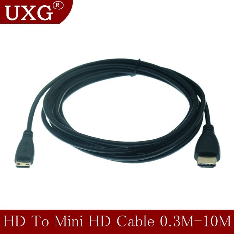 10M 0.3M 1M Mini Micro HD To HDMI-compatible Cable High Speed Adapter Gold Plated Plug For Camera Monitor Projector Notebook TV