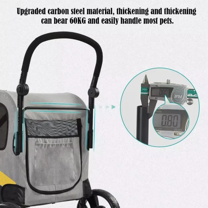 Cat Carrier with Wheels Pet Dog Carrier Rolling Pet Stroller for Cats Puppy Stroller Detachable and Foldable Pet Travel Bag