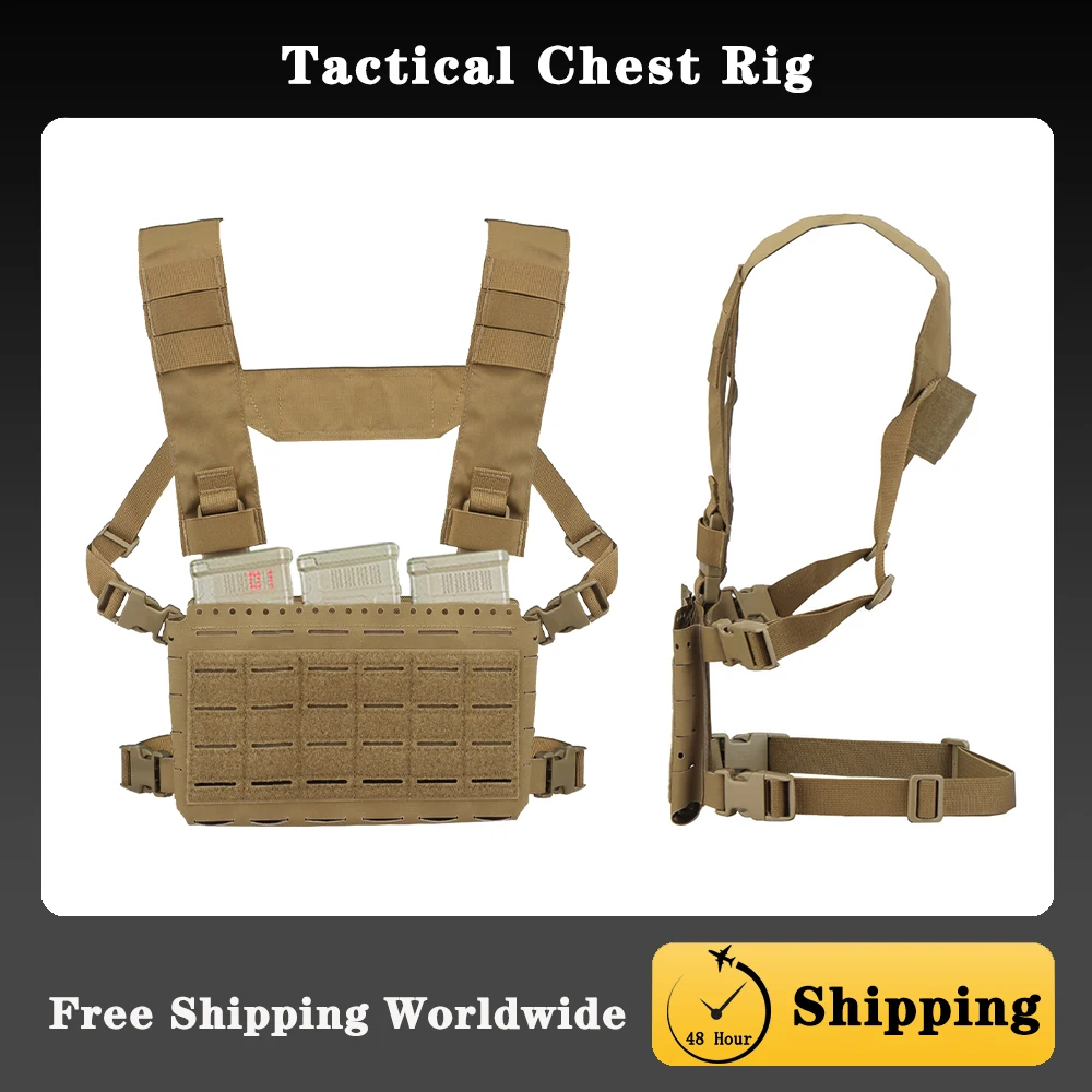 

Hunting Vest Tactical Chest Rig With Mag Pouches Tactical Plate Carrier Hanging Backpack Vest Equipment H Split-Type MOLLE Vest