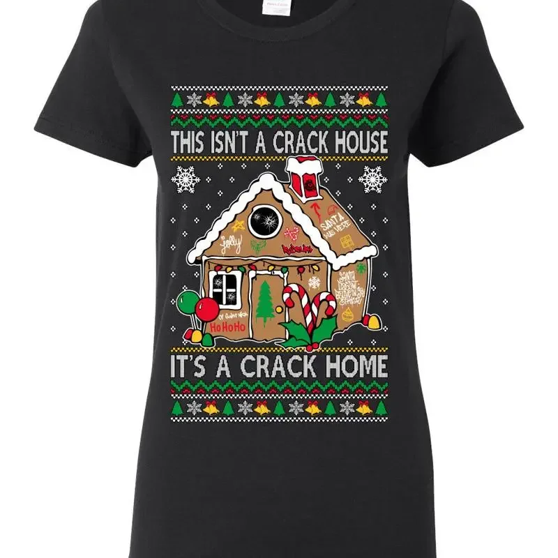 Gingerbread Not A Crack House It's Home Damen-T-Shirt