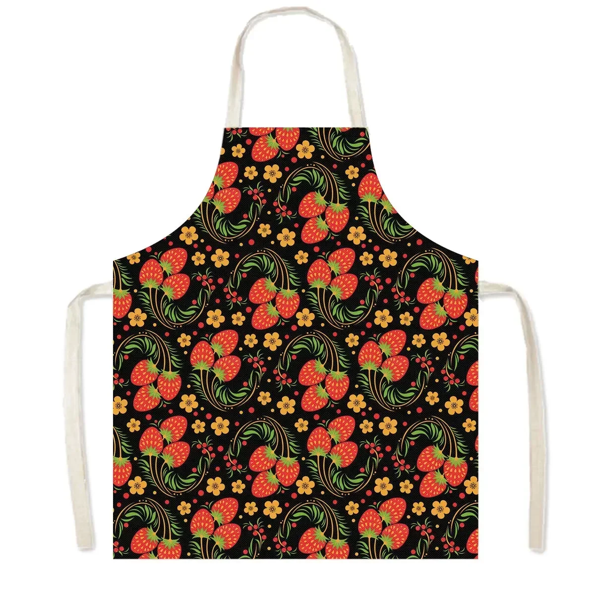 Poppy Flower Print Cooking Apron for Men Women Home Cleaning Clothes BBQ Pinafore Chef Waiter Kitchen Aprons for Nail Salons