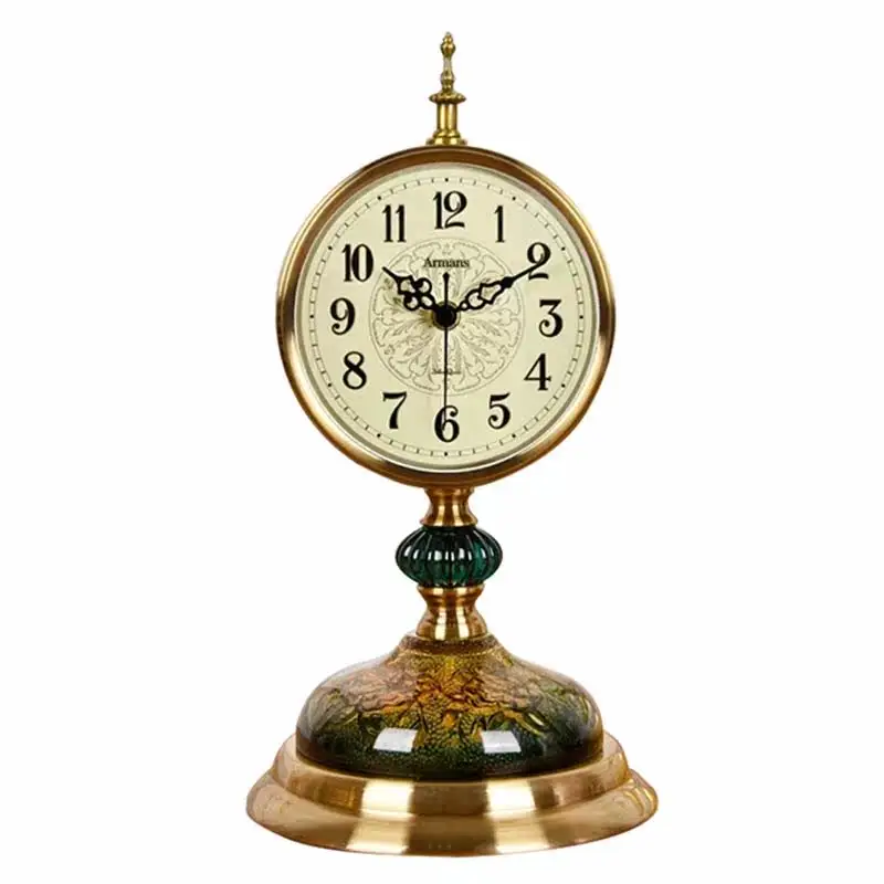 

Metal clock, living room Chinese watch pendulum, desktop table clock, household small table clock ornament