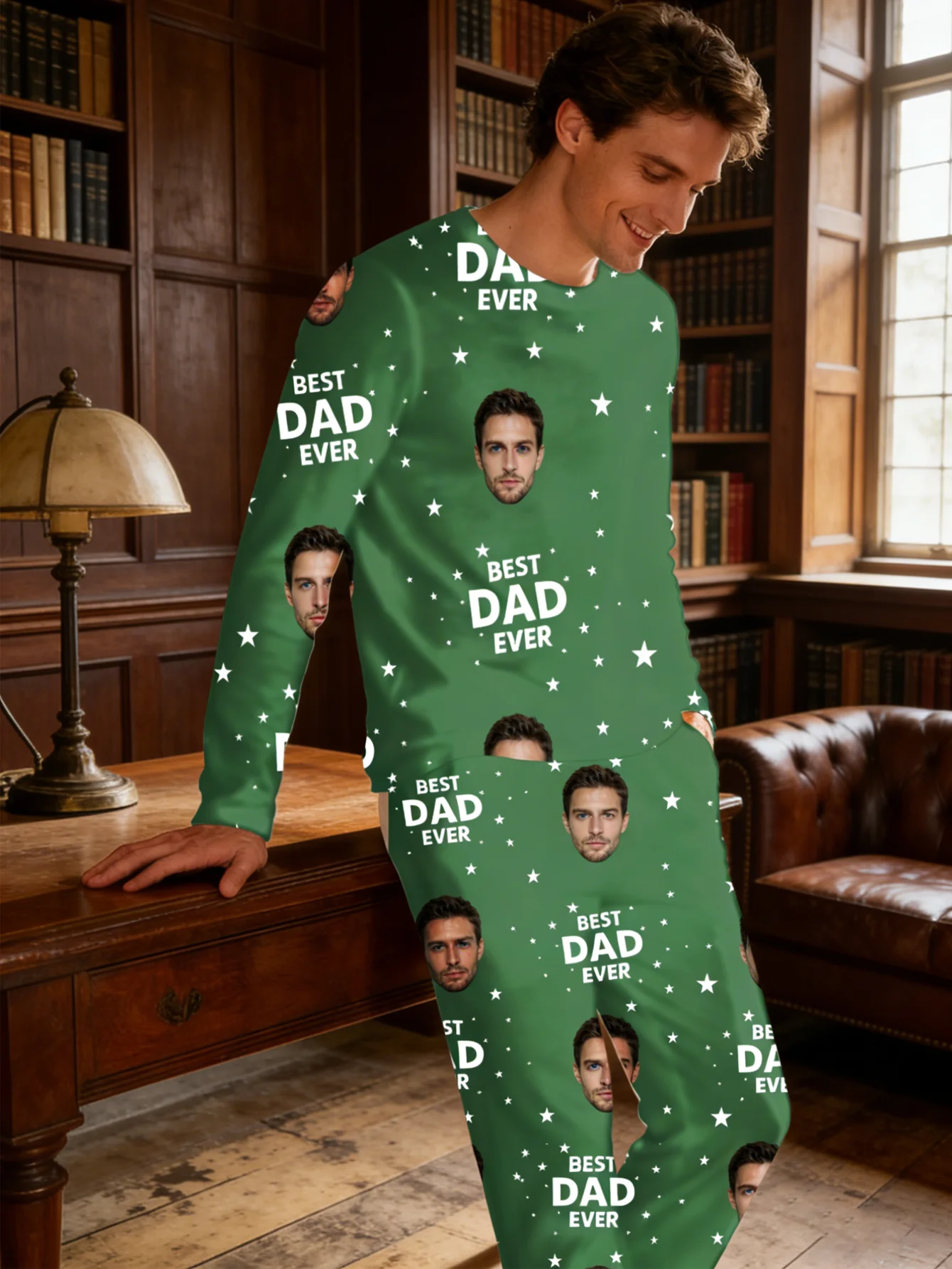 Men's customized pajamas, personalized best dad photo pajamas set, fun pajamas, Father's Day gifts