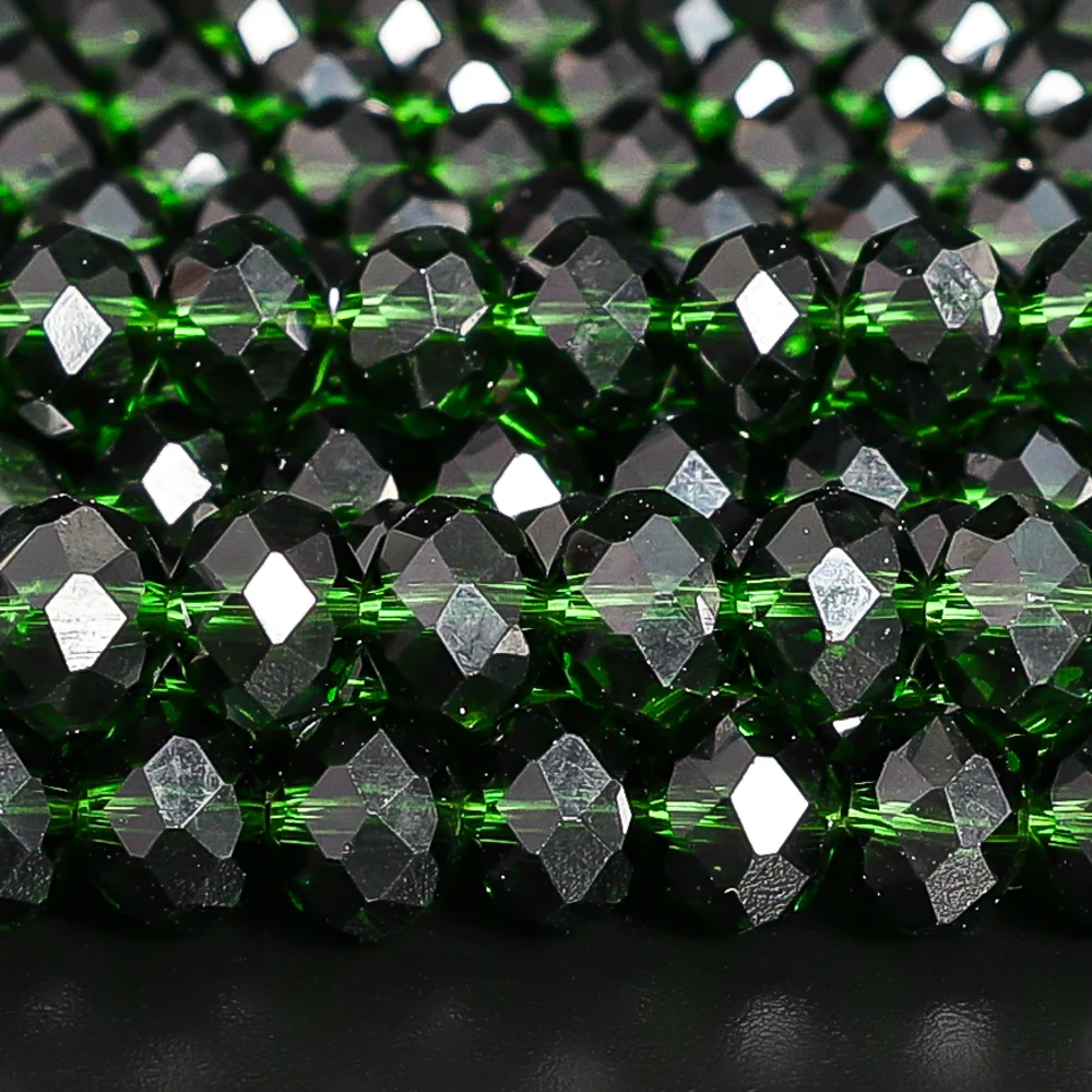 

Versatile Stringing Beads 4/6/8mm Beautifully Faceted Near-Round Crystal Glass Beads for Beadweaving Jewelry Making Needlework