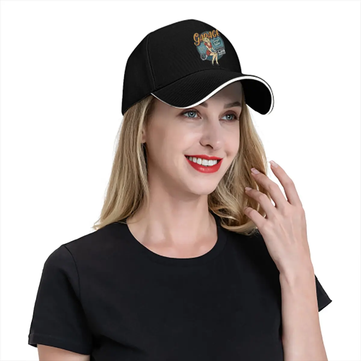 Mechanic on Duty Pin Up Girl (2) Unisex Baseball Caps Peaked Cap  Sun Shade Hats for Men Women