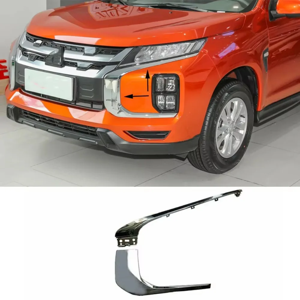 

For 2020 2021 2022 Mitsubishi Outlander Sport ASX Chrome Front Bumper Trim Molding Accessories L&R 4pc
