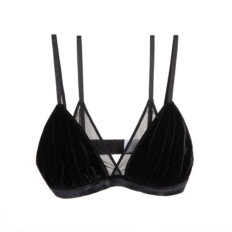 

Silk Without Steel Ring Bra Fashionable Shoulder Strap Comfortable Underwear Zero Restraint Velvet Mulberry Silk Bra