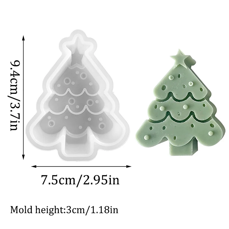 Stampo in silicone per albero di Natale - Per candele, ornamenti in gesso, biscotti fai da te fatti a mano e cottura al cioccolato