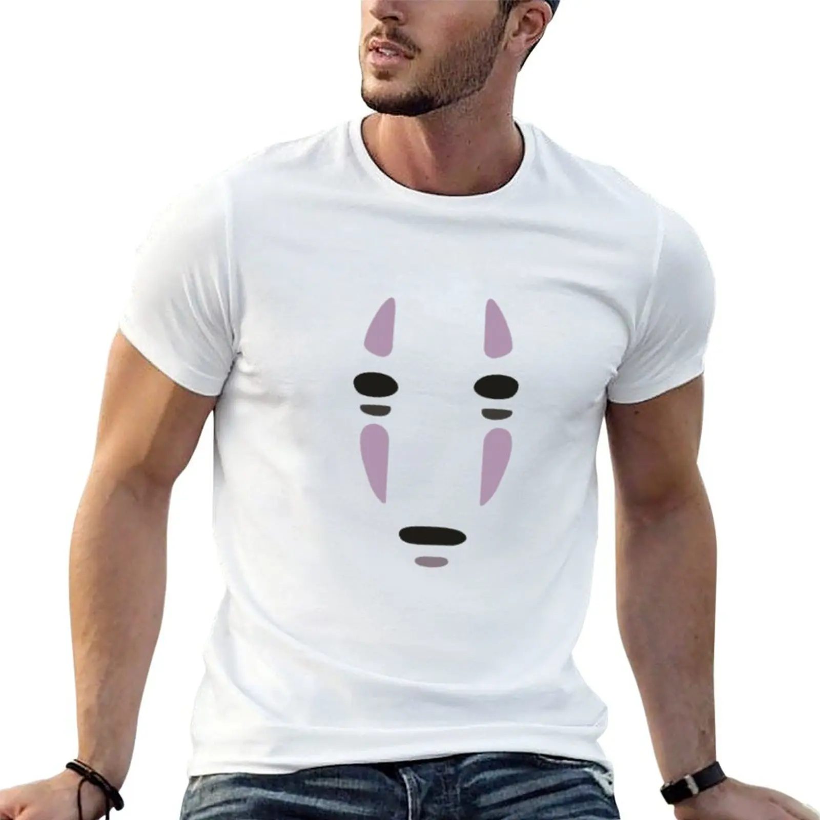 

man Gibli Kaonashi shirts t funny T-Shirt t face for shirts casual for men man cotton