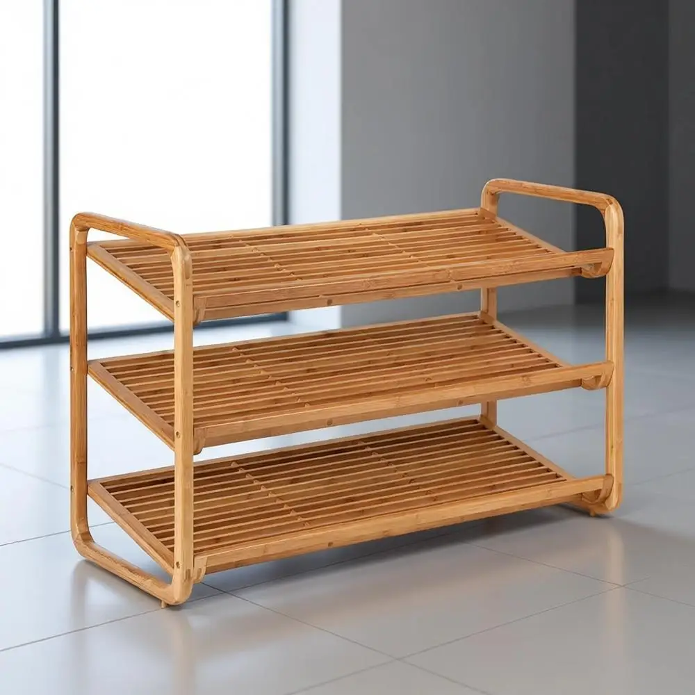 

Трехуровневая бамбуковая подставка-органайзер для обуви