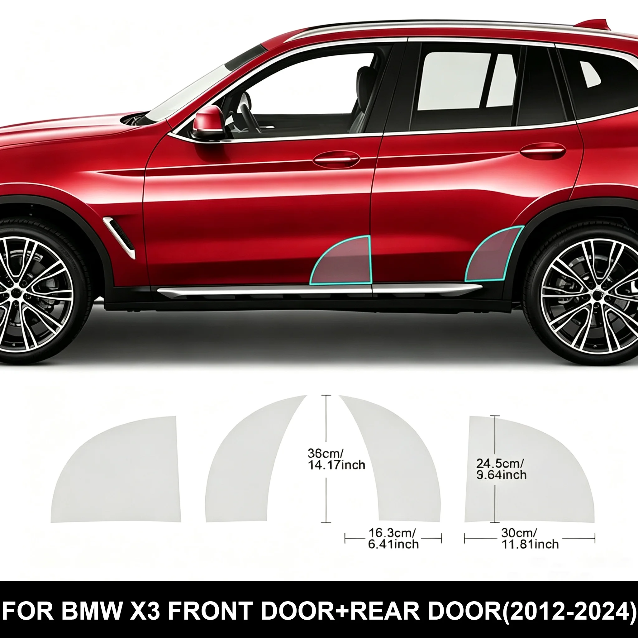 For BMW X3 M-Sport M G01 2012-2024 Car Transparent TPU Protective Film Door Triangle PPF Anti-scratch Film