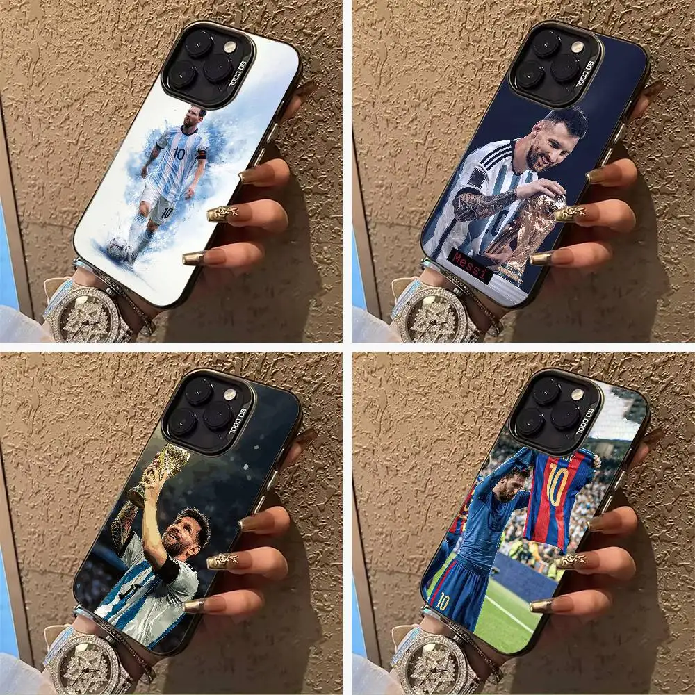 

M-Messi Number 10 Phone Case For iPhone 17,16,15,14,13,12,11 Plus Pro Max Colored Silver Phone Case