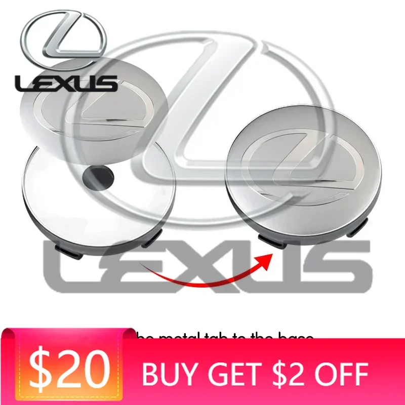

Эмблемы для Lexus ES RX NX LS UX LM LX GX LC RZ IS CT GS RC HS SC TX LBX IS300 RX3, автомобильные аксессуары, 4 шт., 56/60 мм, центральные колпачки для колесных дисков