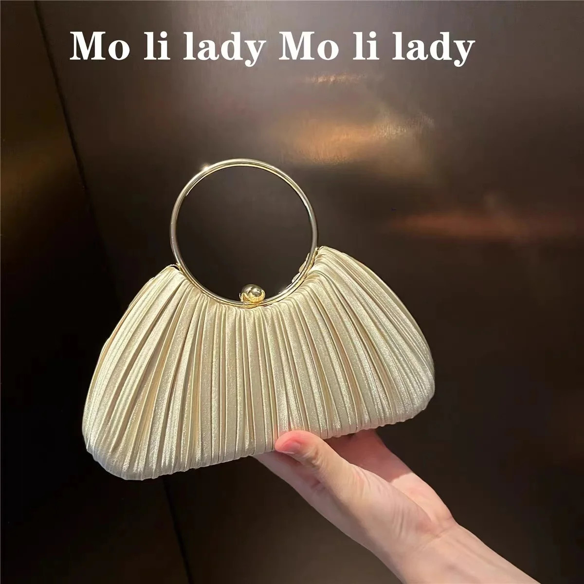 High Quality Pleated Satin Women Handbag Luxury Fashion Evening Bag Wedding Party Clutch Purse Female Shoulder Crossbody Bag