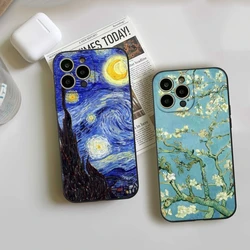 Art Van Gogh Oil Painting Phone Case FOR IPhone 15 14 11 12 Pro 15 16 Plus 13 Pro MAX XR XS Black Soft Covers