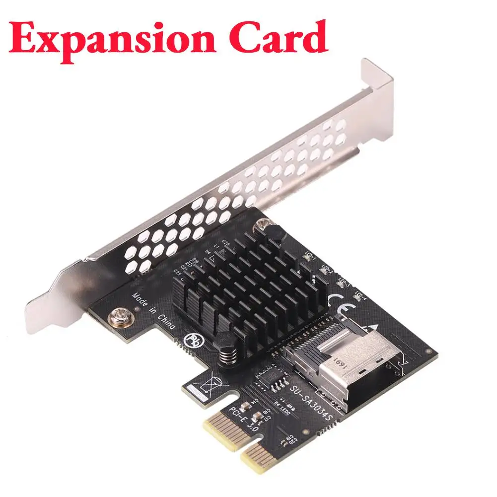 الكمبيوتر PCI-E 1x إلى Mini SAS SFF-8087 الناهض بطاقة التعدين الملحقات Mini PCI Express X1 2.0 مهايئ منفذ لنظام التشغيل Windows/Linux