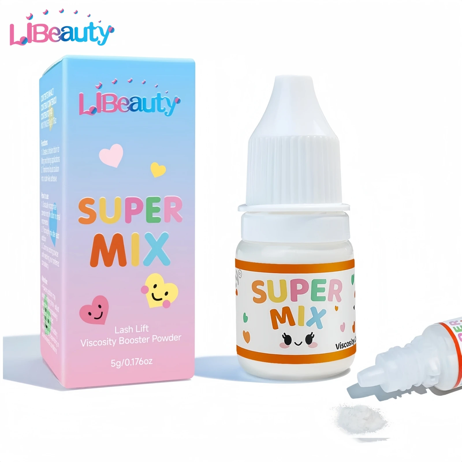 Libeauty, 5g, polvo para levantar pestañas, loción permanente para pestañas, agente mezclado con loción adhesiva para levantar pestañas y suave para uso doméstico
