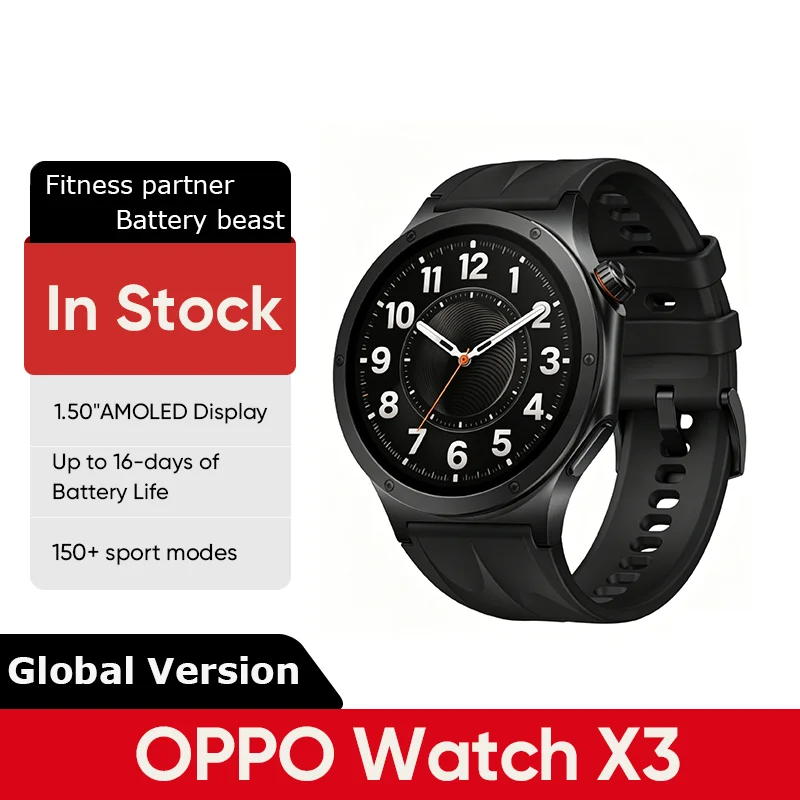 Smart Watch OPPO Watch X3 Global Version Ultra-Light Titanium Alloy Case 1.50