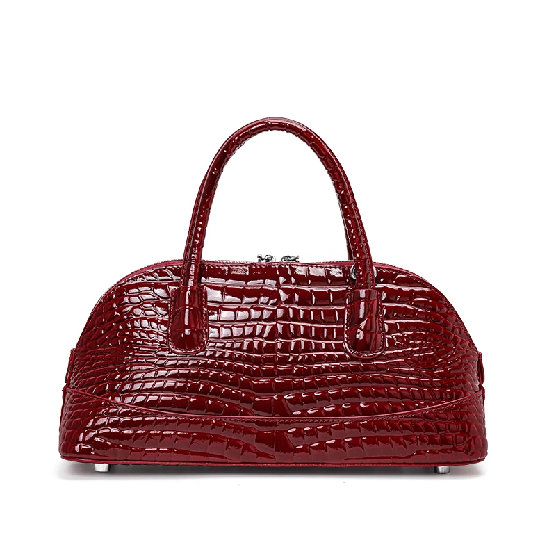 New Women's Genuine Leather Crossbody Bag, Large Capacity, Crocodile Pattern, Luxury Premium Feel, Lightweight Shell Handbag