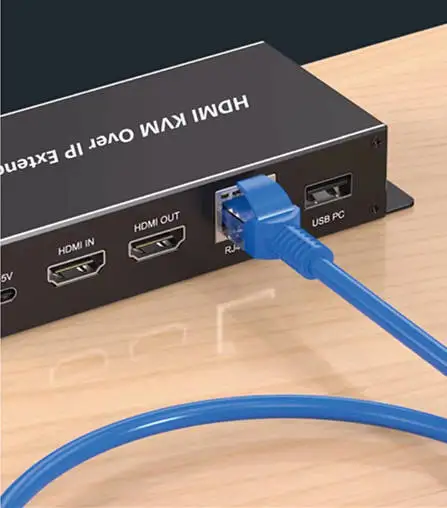2025 SYONG 200 M KVM Extender HDMl Extender Network Cable Transmitter to RJ 45 Network Port KVM High-Definition Extender