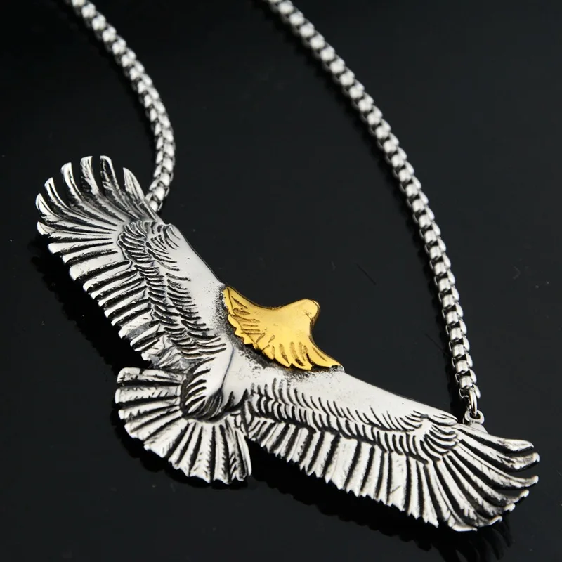 

Men's Necklace High Quality Metal Flying Eagle Eagle Sky Eagle Bird Tribe Biker Pendant Necklace