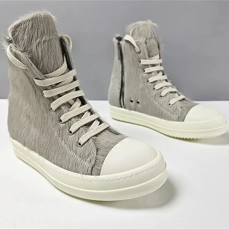 Goodyear Customized Handmade Sewing Main Line Real Fur High Top Quality Street Hip HOp Boots