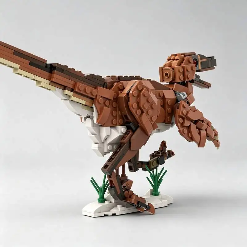 478PCS Prehistoric Raptor Dinosaur Building Blocks Model DIY Assembly Animal Figure Creative Educational Display Festival Gift