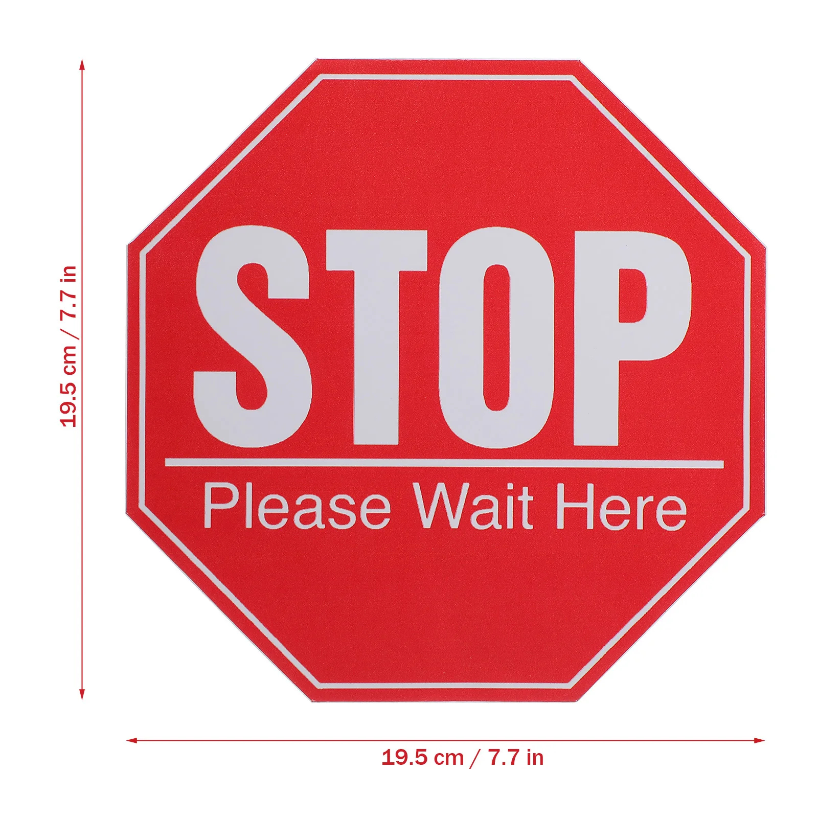 5 Sheets Social Distancing Floor Decals Stop Please Wait Here PVC Stickers Public Safety Distance Awareness Signs