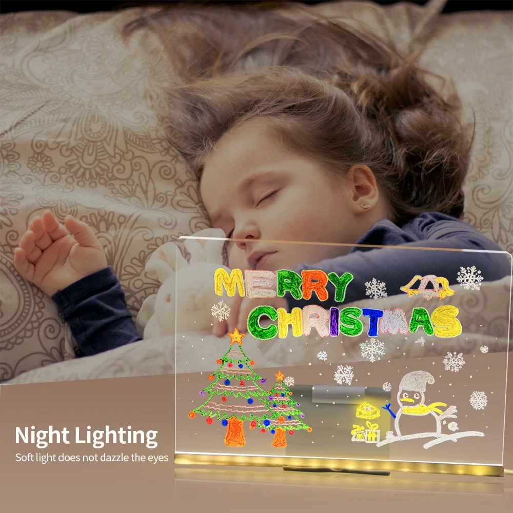 Kids Educational Drawing Toys 1 PC LED Writing Tablet Painting Note Board Children Bedroom Nightlight