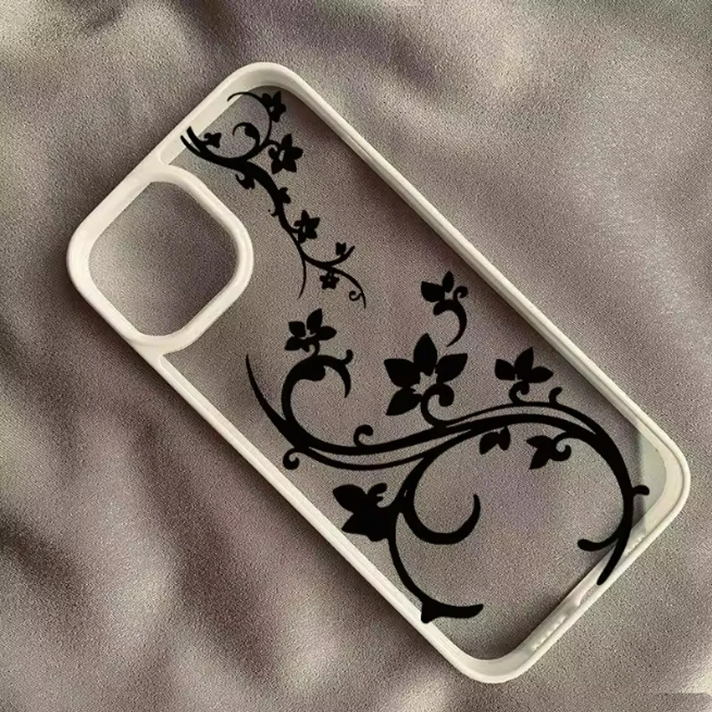 Hand Painted Butterfly Flower Transparent Phone Case For iPhone 18 17 16 15 14 13 12 11 PRO MAX 17air XR XS 7 8 PLUS Clear Cover view 6