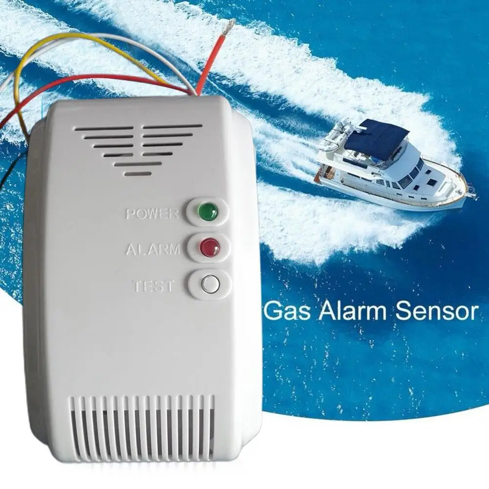 1set Propane Butane Sensor 12V Gas Sensor Alarm LPG Natural Motor Home LED Flash Alarm Sound Gas Alarm Sensor New