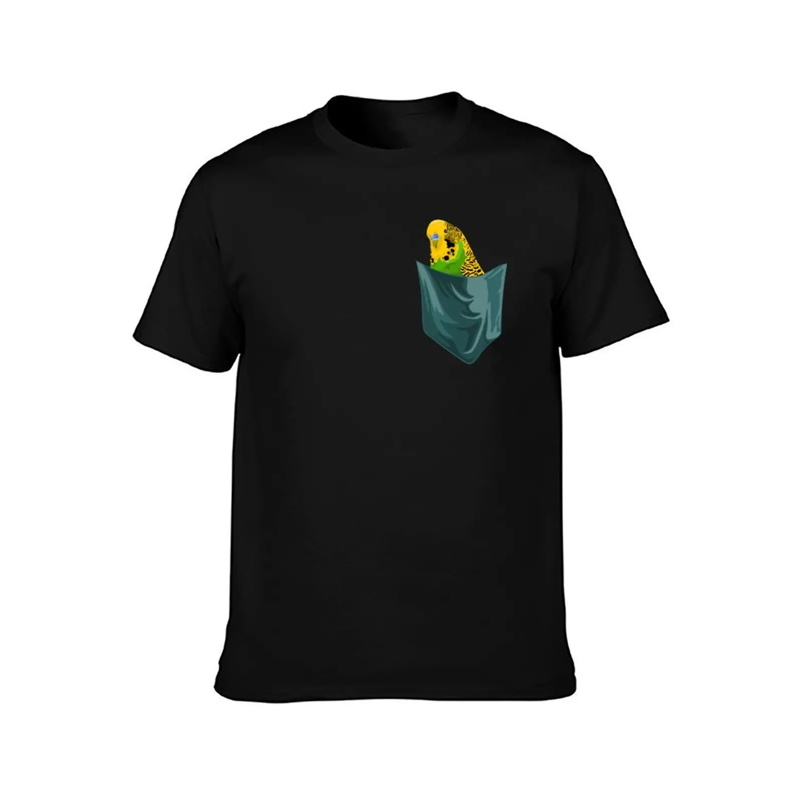 Budgie in Pocket Parakeet gift T-Shirt Long Lasting Casual T-Shirt