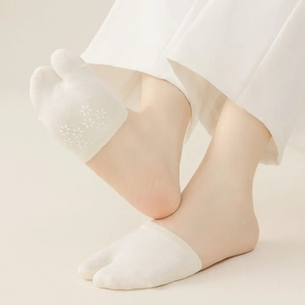 

5Pairs Simple Flower Forefoot Socks Invisible Anti-slip Half Feet Socks Cotton Hosiery Soft Boat Socks Women