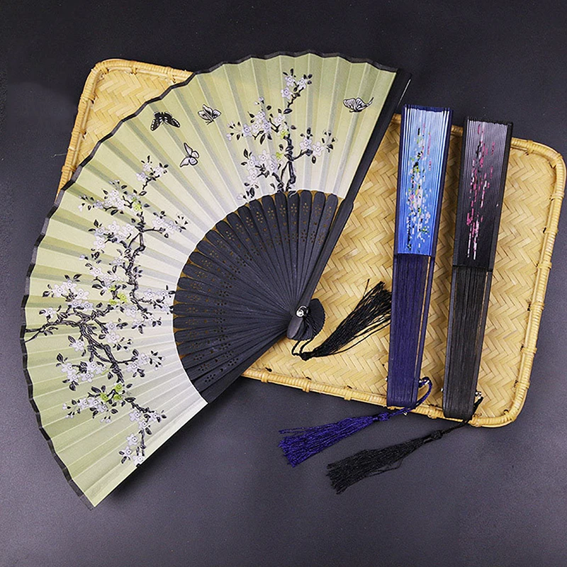 Vintage Bamboo Folding Fan Chinese Japanese Art Crafts Gift Home Decor Dance Hand Fan Bamboo Room Decor Wood Fans ventilador