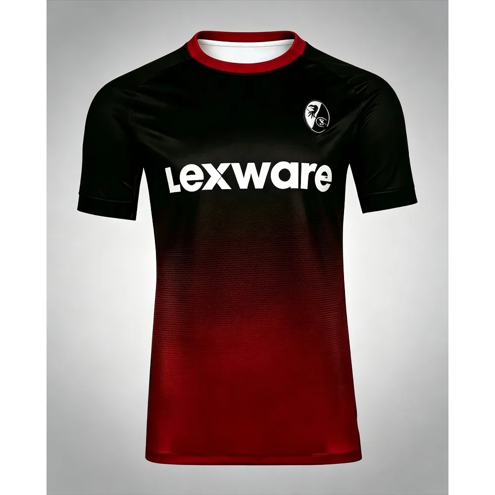26-27 SC Freiburg Home and Away Fashion Men's Unisex T-Shirt with 3D Print Comfortable and Breathable Sports Casual Top
