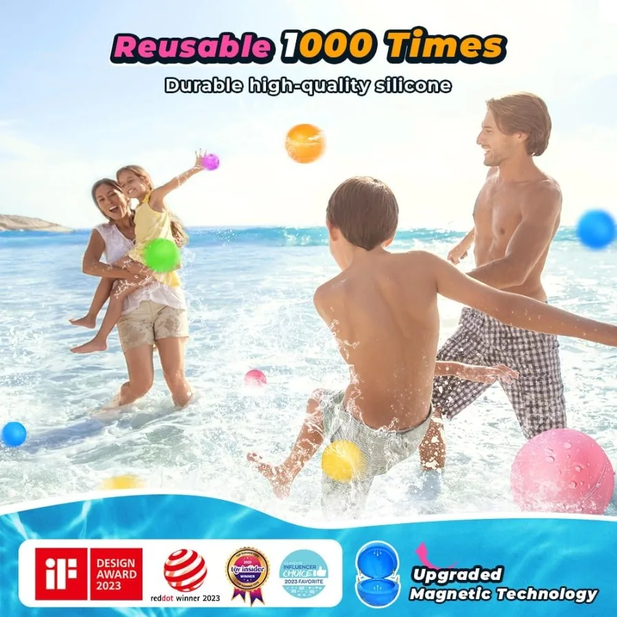 12 pezzi riutilizzabili palloncini d'acqua giocattoli da piscina per ragazzi e ragazze attività all'aperto da spiaggia giocattoli d'acqua per età compresa tra 312 giocattolo d'acqua estivo fo