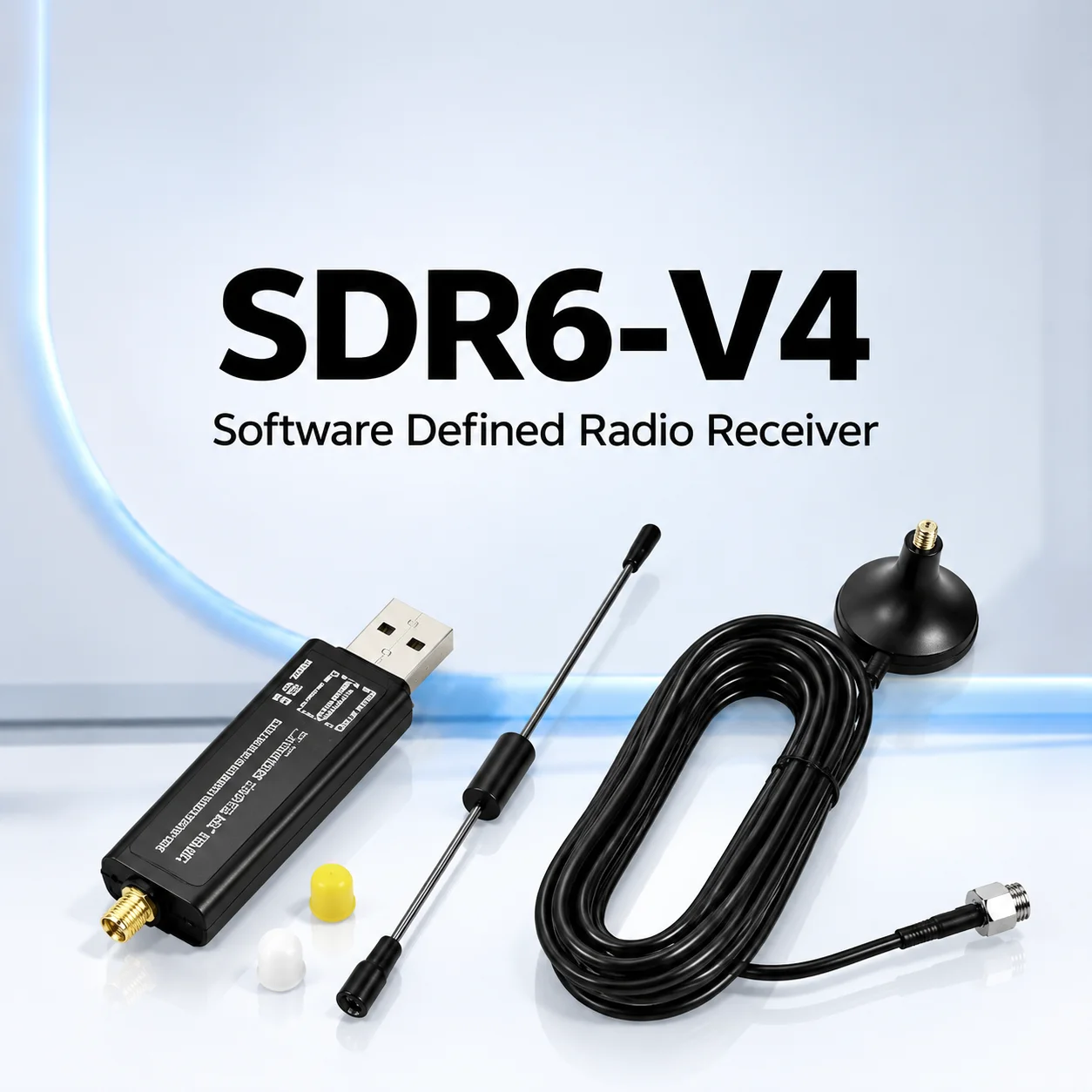 RTL-SDR6 V4 Software-Defined Radio Receiver Tuner 500kHz-1766MHz Kit With Antenna SDR Receiver RTL2832U 1PPM TCXO HF BiasT SMA