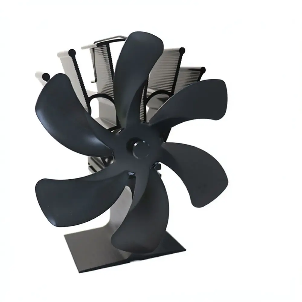 Efficient Aluminum 8 Blade Heat Powered Stove Fan Silent Fireplace Blower Auto Thermal Speed Control Warm Tool