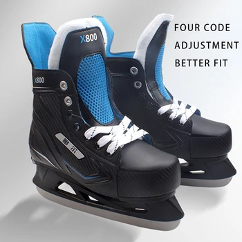 1 paire X800 réglable Hockey sur glace patins chaussure hiver Anticollision épaissir balle couteau vitesse patinage chaussures pour adulte enfant débutant